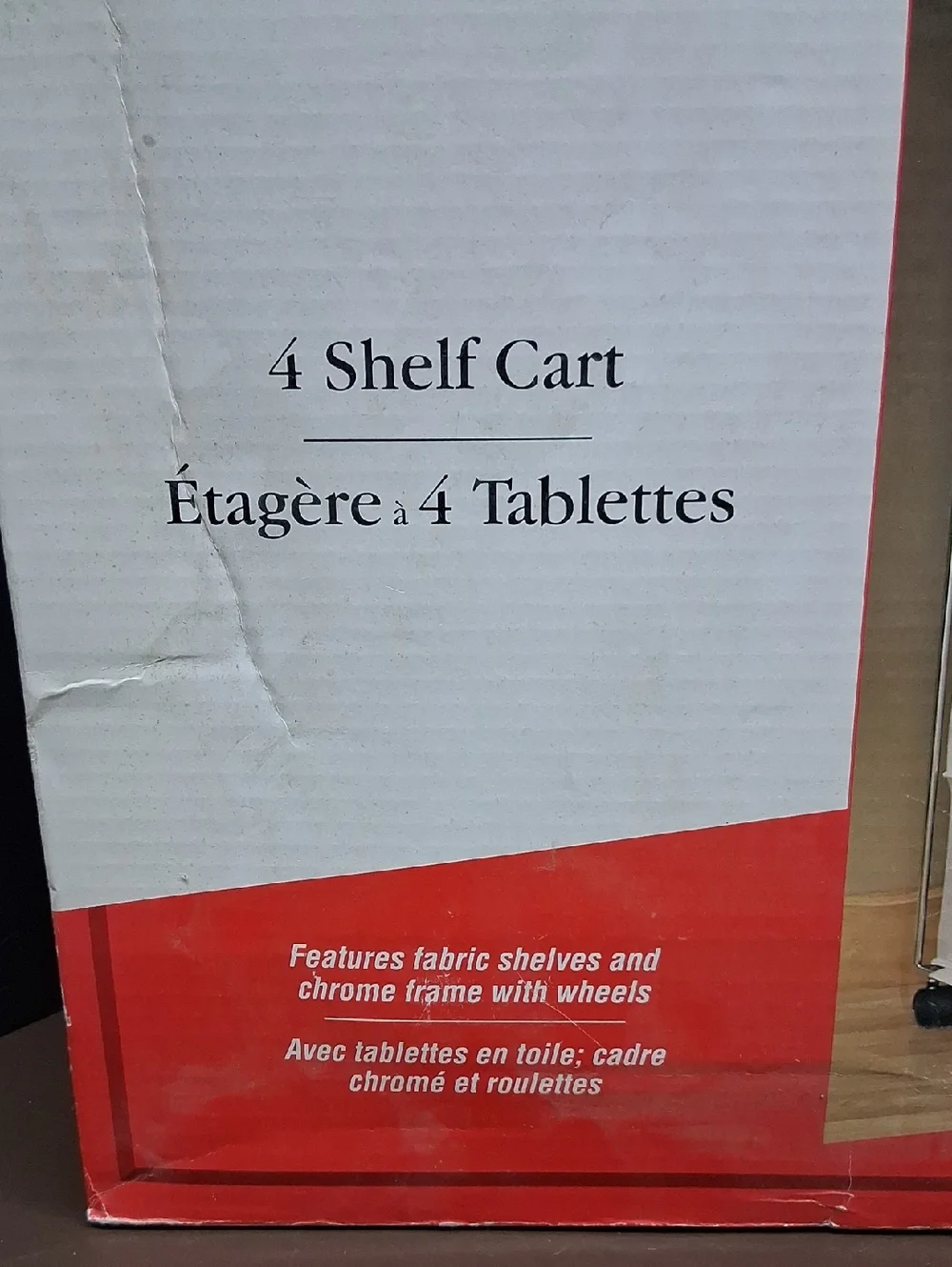 Rubbermaid 4 Shelf Cart Featuring Chrome Frame‎ With Wheels